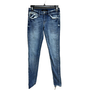 KanCan Womens Skinny Jeans Size 24 Medium Wash Casual Pants Blue Distressed